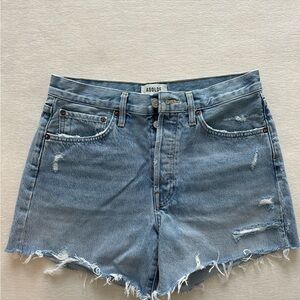 AGOLDE Women's Blue Denim Parker Long Shorts Size 27